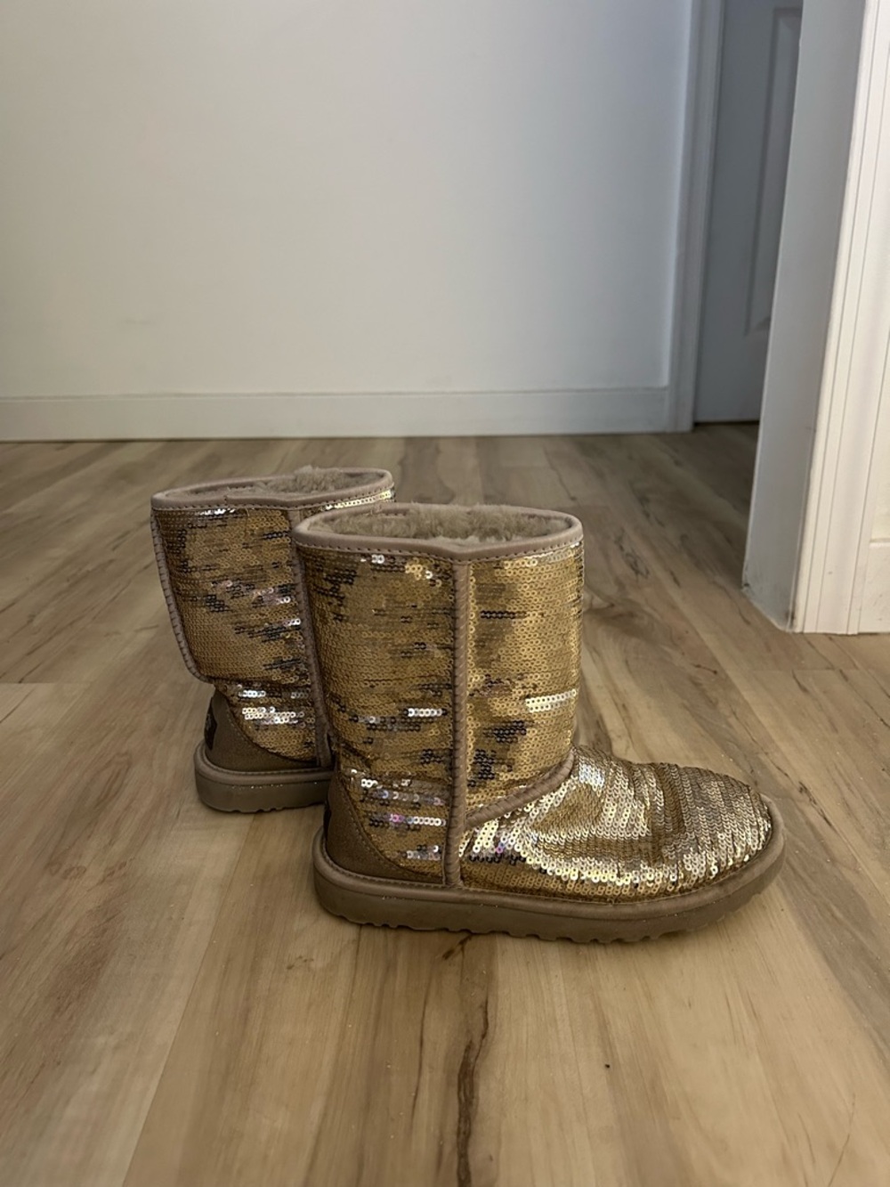 UGG silver Sequin Short Boots